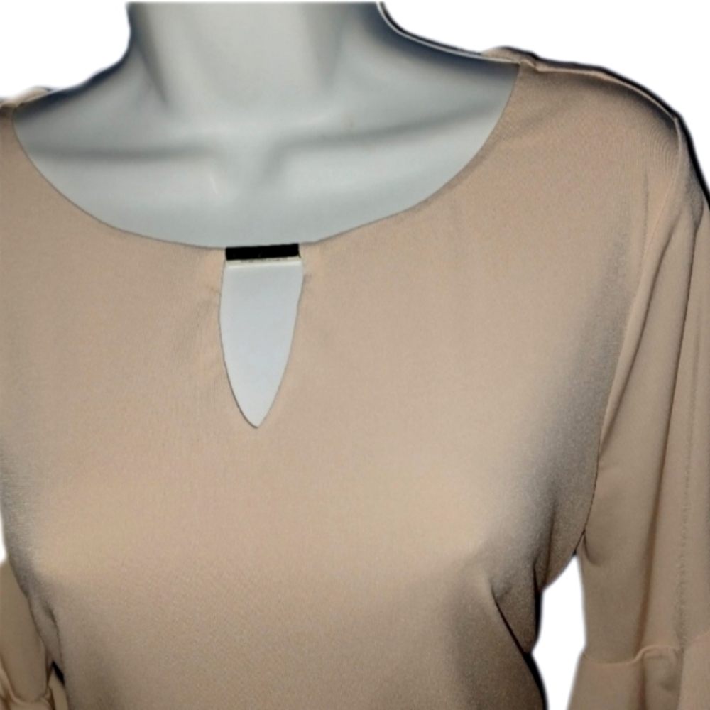 (3/$25) Calvin Klein Nude Blouse - Picture 2 of 5